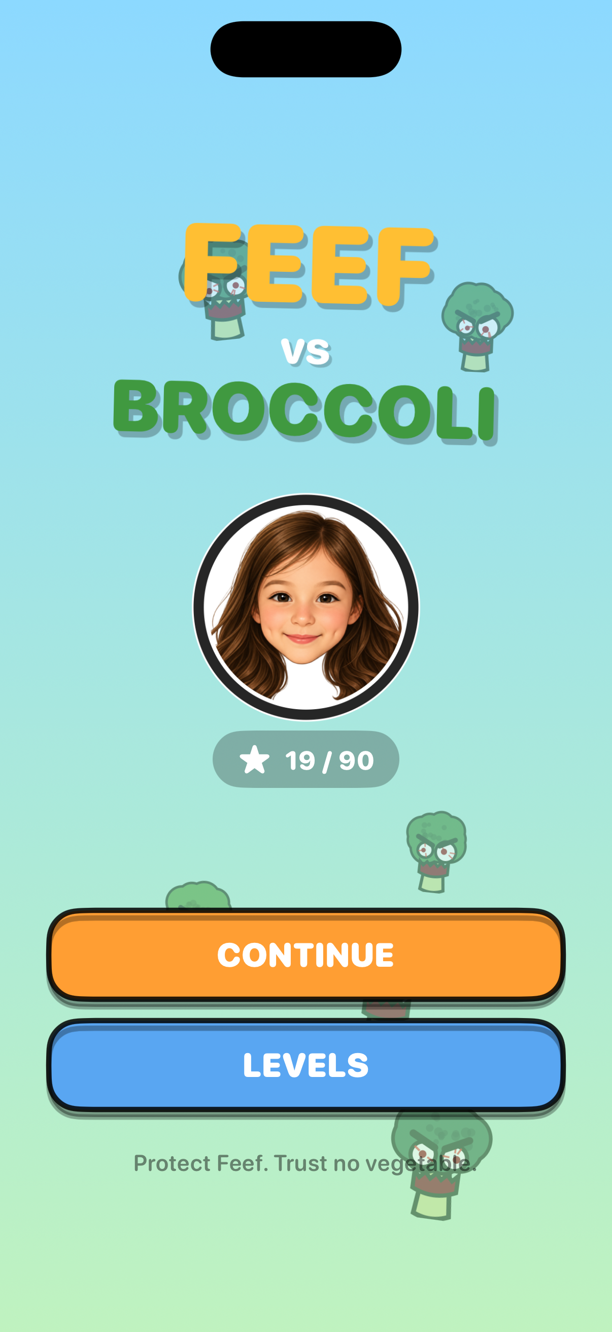 Feef vs Broccoli title screen