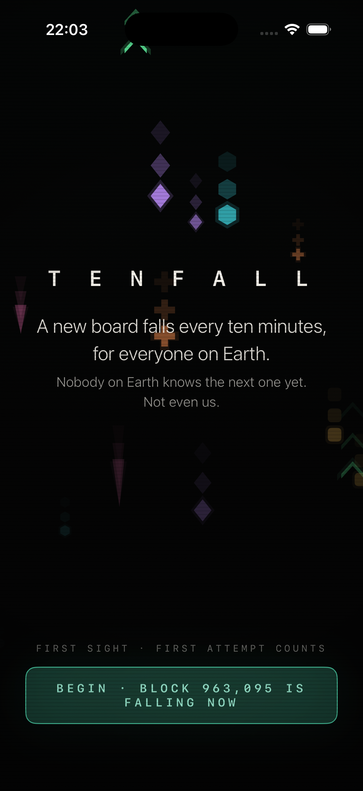 Tenfall title screen
