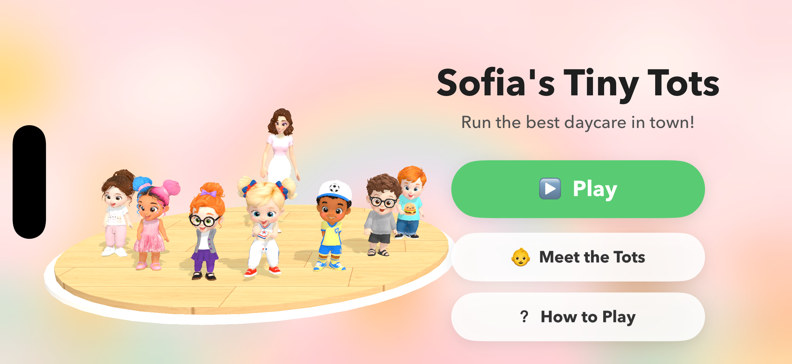 Sofia's Tiny Tots title screen
